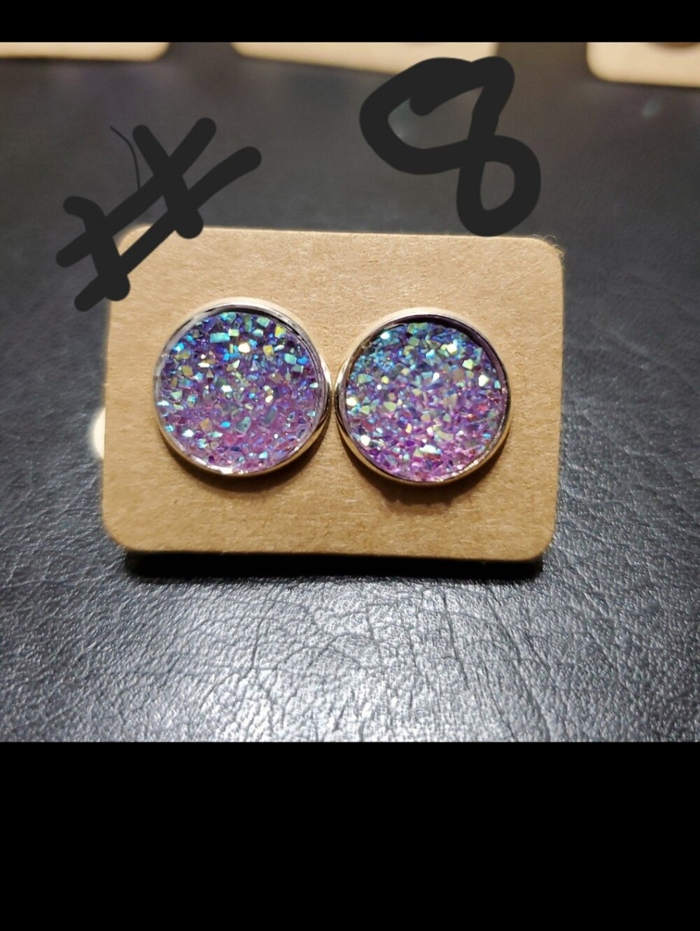 Women's Druzy Post Earrings - Picture 11 of 11